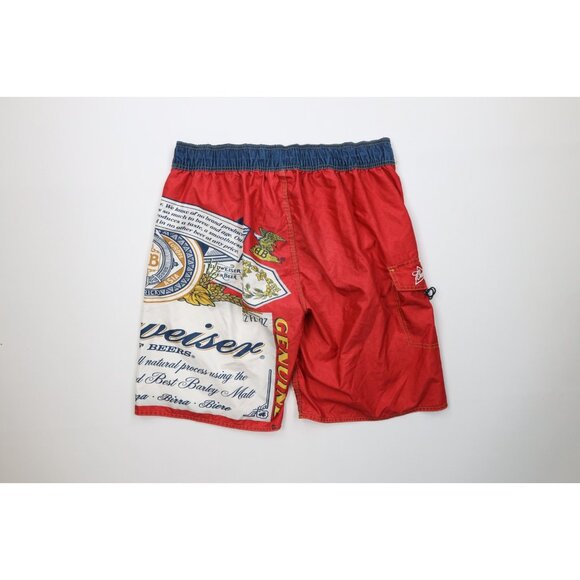 Vintage Y2K Anheuser Busch Budweiser Mens 38 All Over Print Board Shorts Trunks - Picture 11 of 14